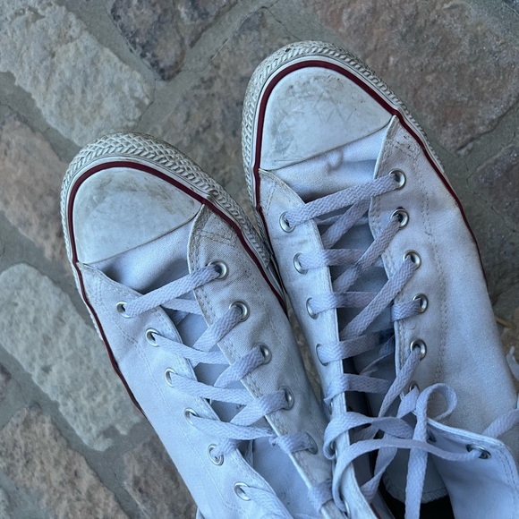 Converse White High-Top Sneakers with Red Accents - Picture 2 of 6